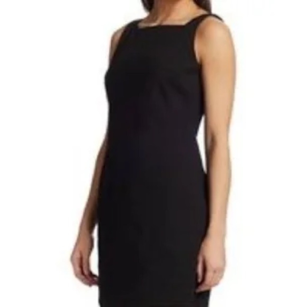 Talbots black dress with square neckline size 12 with full lining.